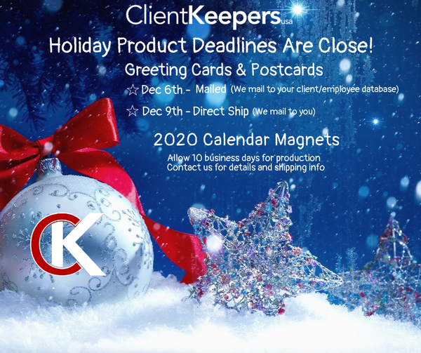 
    Still enough time to get your holiday card mailings out to your clients and employees!
